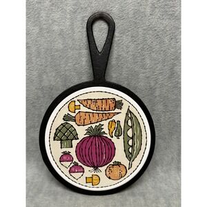 Holt Howard Trivet White Black Cast Iron Vegetables Ceramic Tile 1958 5228 Japan